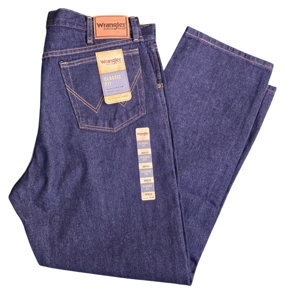 Wrangler Mens Rugged Wear Classic Fit Jeans 38x30 Menswear Denim Pants NWT Work